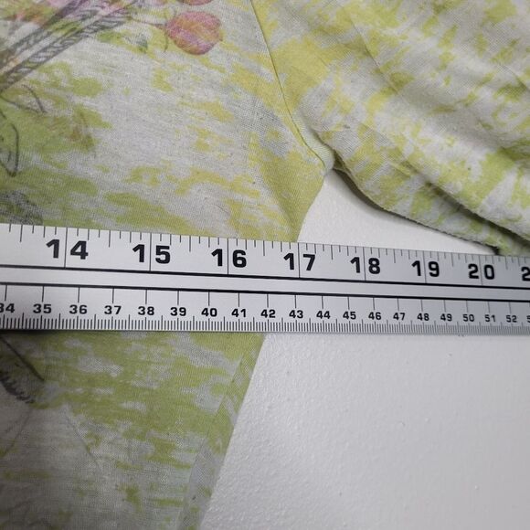 vintage y2k lime green grunge fairy bird burnout long sleeve top medium - Picture 4 of 7